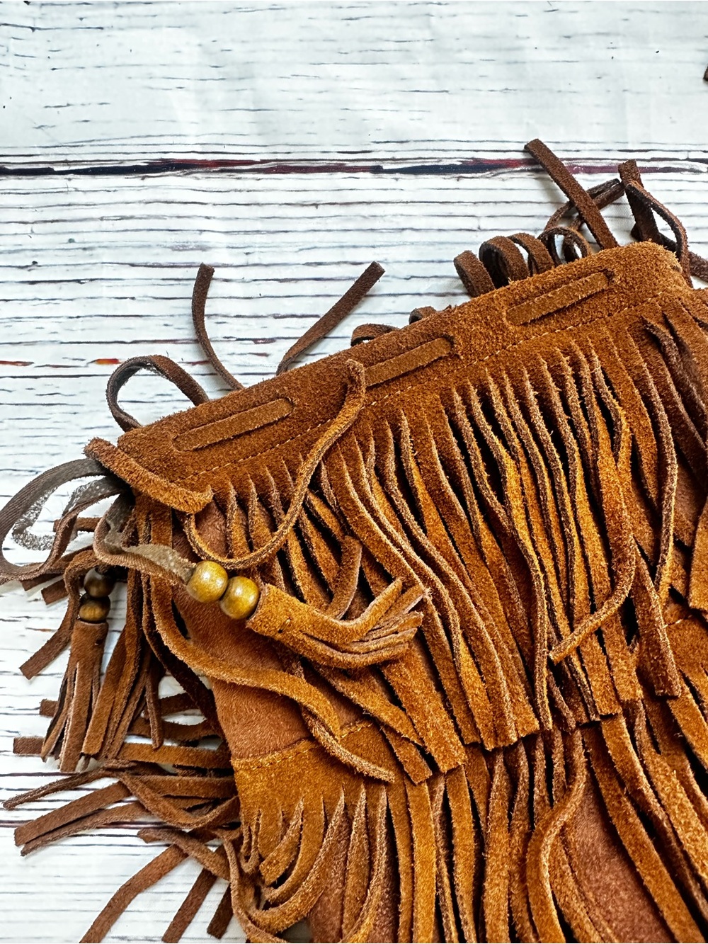 Women's Brown Suede Fringe Moccasin Boots - Picture 4 of 7